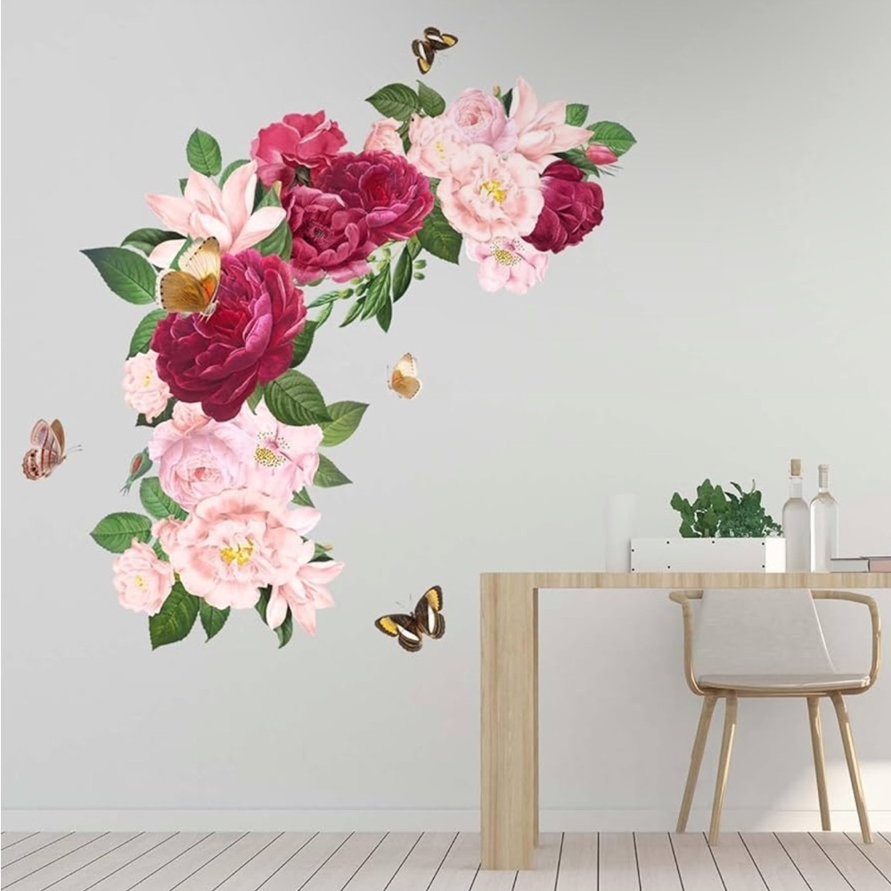 3/$20 Floral Wall Decal with Butterflies - 4 Packs